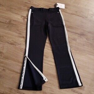 Moncler Mens Navy White Stripe Sweatpants Size M New Edgy Casual Quiet Luxury